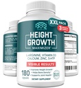 BIOTEQUELAB Height Growth Maximizer, Calcium, Vitamin D3 and Zinc Blend Pills, Bone Growth Supplement for Kids and Teens, Bone Strength, Density Support, GMO-Free, Gluten-Free, Made in USA, 180 Caps