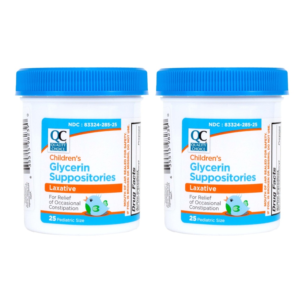 Quality Choice Infants Glycerin Suppositories Laxative Relief 25 Ct Each (2 Pack)