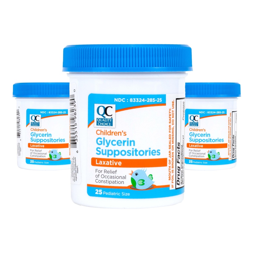Pack of 3 Each QC Suppositories Pediatric 25EA PT#63551598239