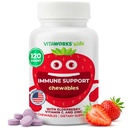 Kids Elderberry With Zinc and Vitamin C - Immune Support Supplement Chewable Tablets - Tasty Natural Mixed Berry Flavor - Vegan, Vegetarian, Gluten Free, Non-GMO, for Children, 120 Chewables