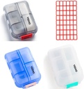 Pill Case (3 Pack) - Portre Küçük Supplements Tablet İstasyonu 10 Karşılaştırmalı - Tıp Capsule Vitamini Flip Organizecı Ekstraklar Seyahat Gezileri için Depolama Pocket Purse