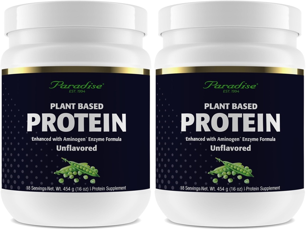Paradise Herbs Certified Organic Pea Protein Powder, Unflavored, Vegan, Gluten Free, Non-GMO, Keto, Paleo, 15 Servings, 15.87 oz (Pack of 2)