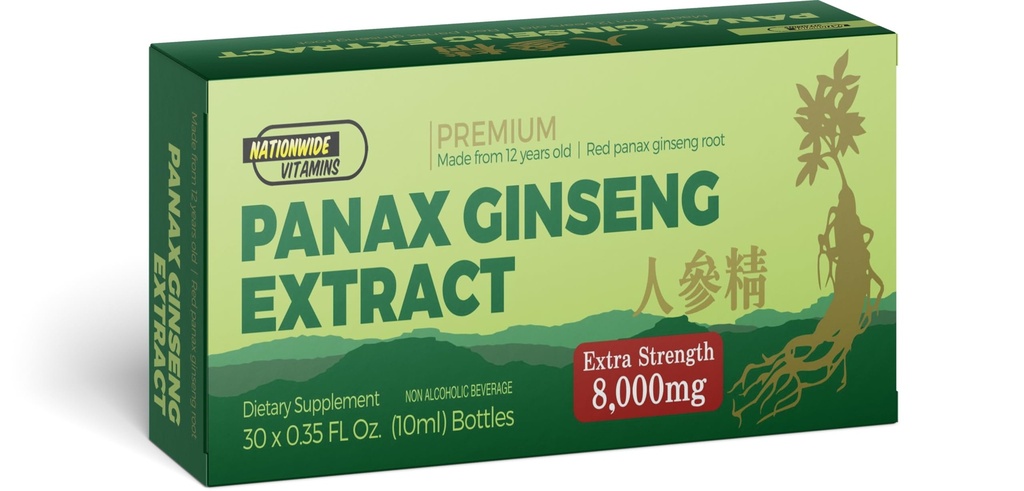 Panax Ginseng Extract, Extra Strength, Red Panax Ginseng Root, Liquid, 30 x 0.35 fl oz 10ml Bottles