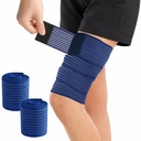 2 Pcs Adjustable Thigh Compression Sleeve Wrap,Compression Wraps for Leg, Knee, Calf and Arm, Nylon Compression Bandage Wrap for Varicose Veins Treatment & Sports Recovery (Royal Blue)