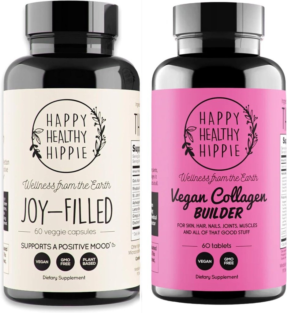Happy Healthy Hippie Vegan Collagen Builder w/Hyaluronic Acid & Joy-Filled Mood Support