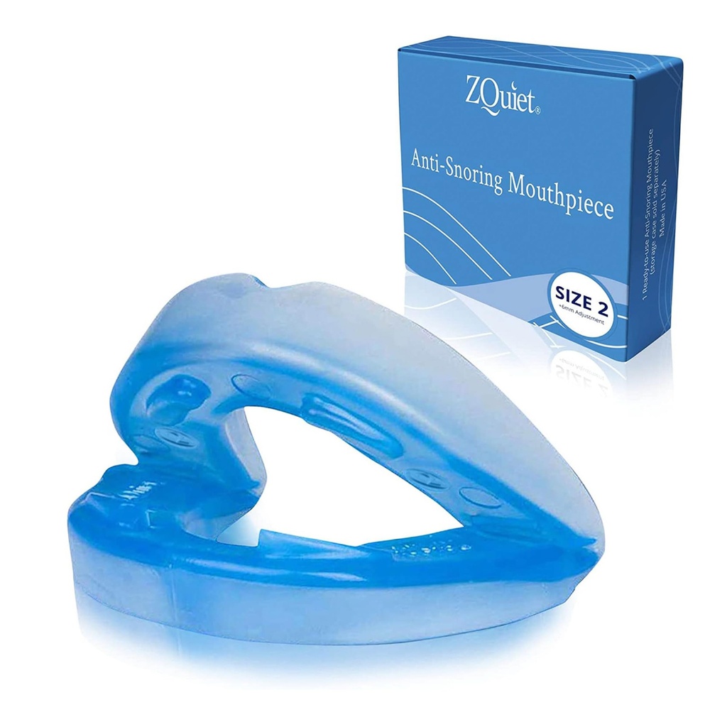 ZQuiet, Anti-Snoring Mouthpiece, Comfort Size#2, Single Refill, Blue Made in USA, BPA-Free, Medical-Grade Material