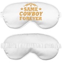 Last Rodeo Bachelorette Gifts - Sparkly Gold Same Cowboy Forever White Soft Bridal Grade Satin Blindfold Sleep Mask - Funny Western Gift for The Bride