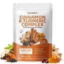 5in1 Turmeric Curcumin Supplement with Ceylon Cinnamon 8000MG and Ginger Boswellia Black Pepper Extract, High Absorption Joint Support Supplement for Women and Men, 300 Softgels