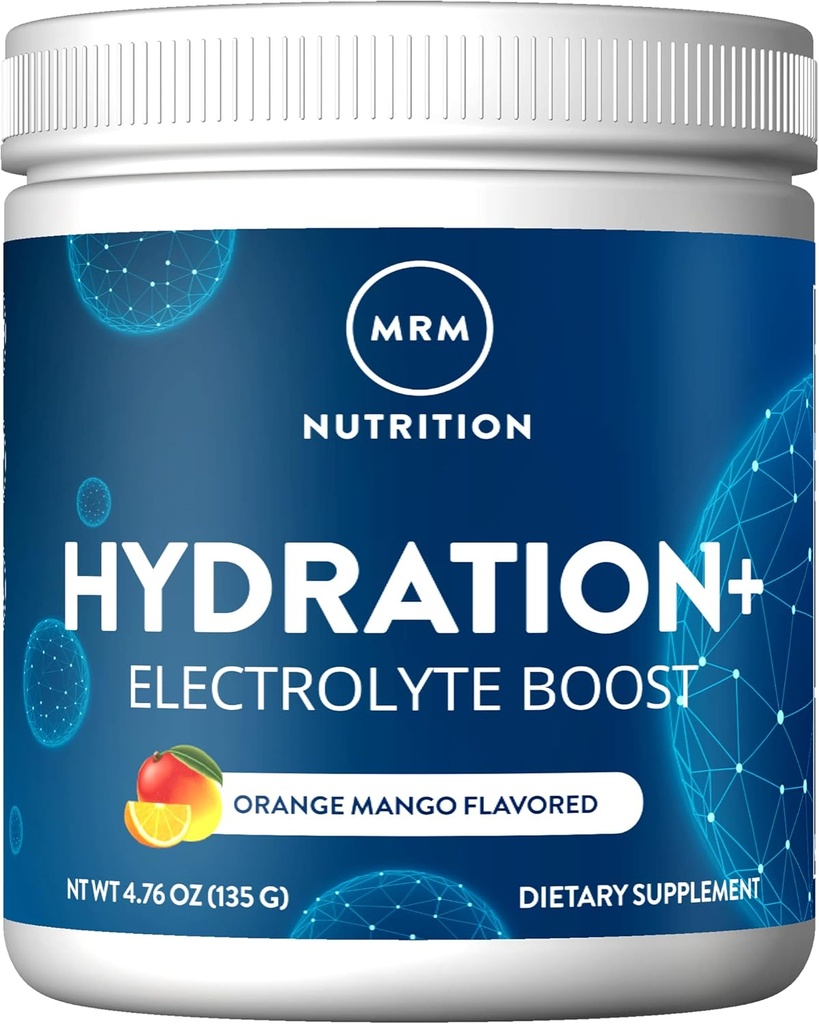 MRM Nutrition Hydration + Therapy 124; Orange Mango Flavoled - 124; Electrolyte Boost - 124; Cellular Hydration - 124; Vitamins + Electrolites - 124; Vegan + Gluten- Free - 124; 15 Servings