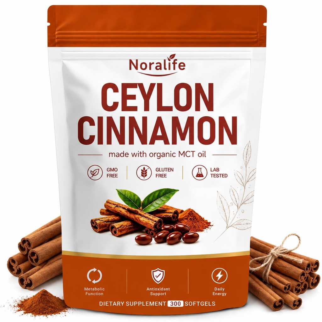 Noralife Ceylon Cinnamon, Ceylon Cinnamon with Mct Oil, 300 Softgels