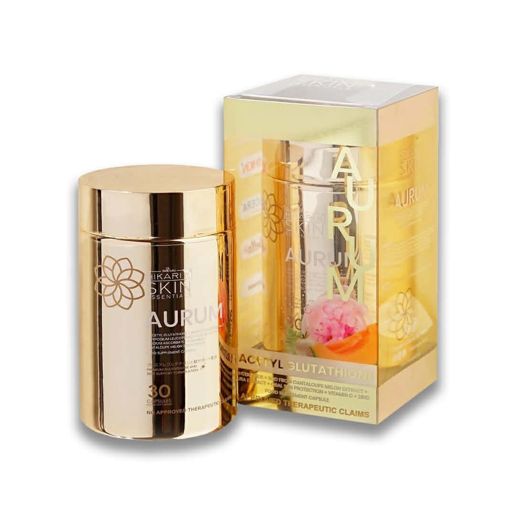 Aurum Hikari Premium Glutathione and Skin Support Formulation, 30 Capsules
