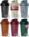 VELOMIX -6 PACK- 20 oz Protein Shaker Bottle for Protein Mixes - 6x Wire Whisk | Leak Proof Shaker Cups for Protein Shakes| Stackable Protein Shaker Bottle Pack | Dishwasher Safe (Mood Tones)
