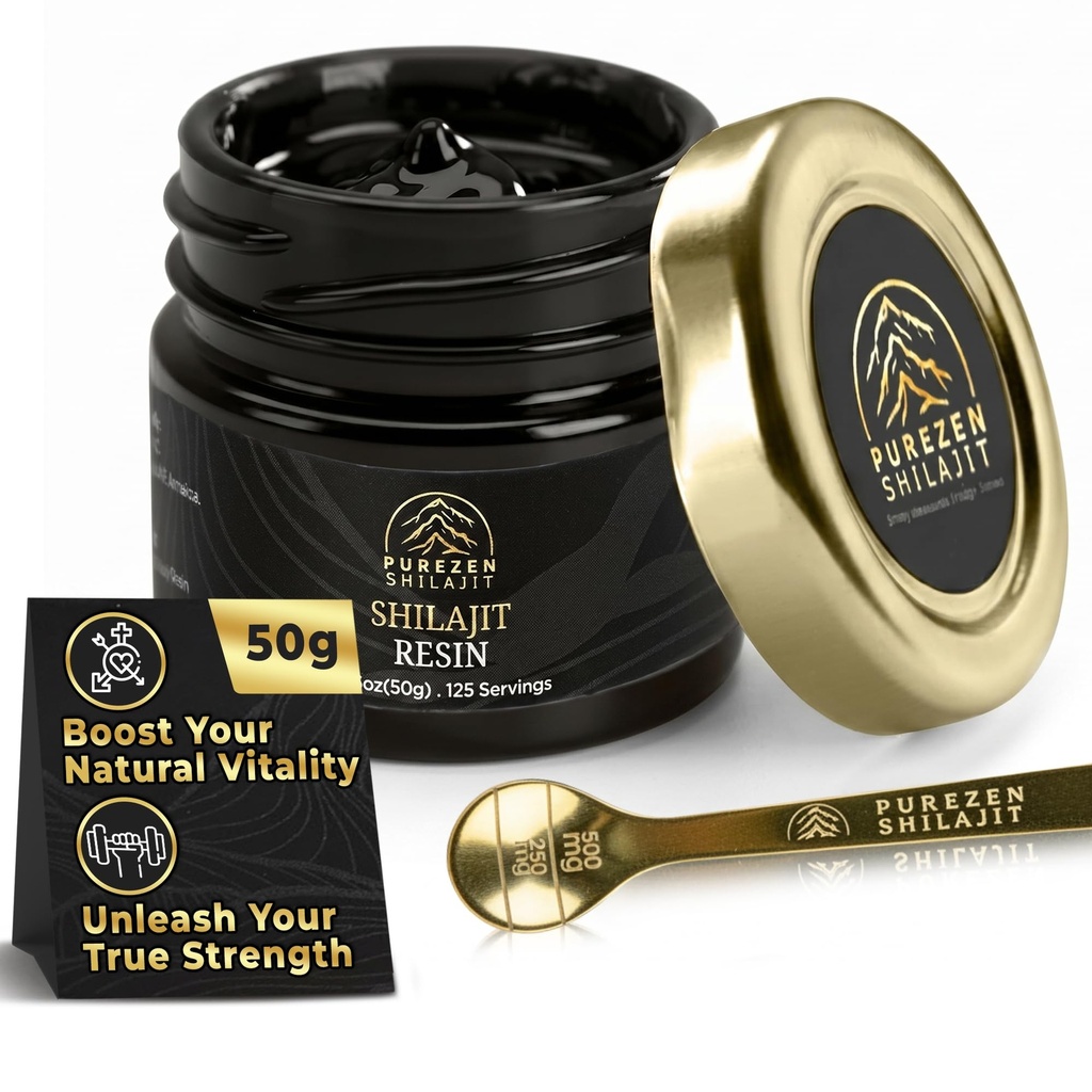 Pure Himalayan Shilajit Resin (50g) | 75%+ Fulvic Acid, 85+ Trace Minerals from 17,000 ft Himalayas – Natural Energy, Stamina & Muscle Support for Men & Women, Lab-Tested.