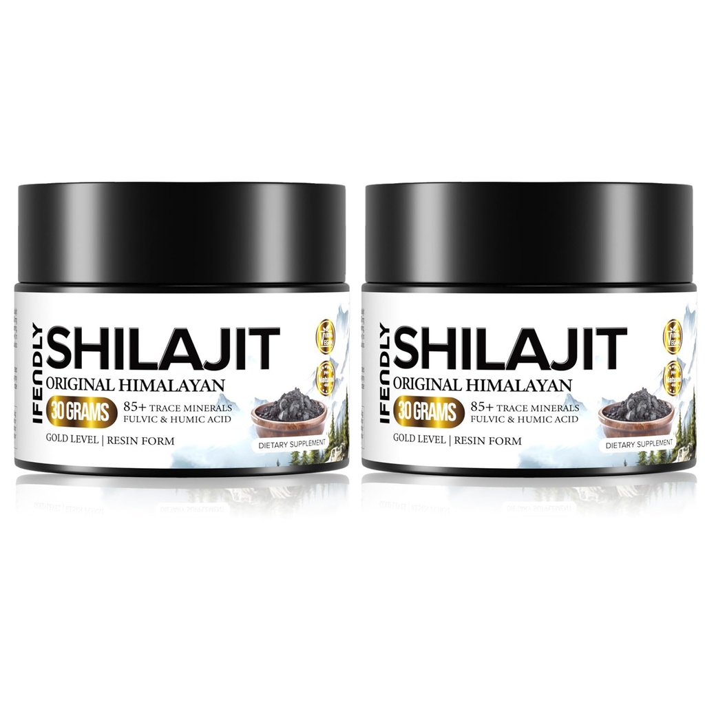 Shilajit Resin, Shilajit for Men & Women, Shilajit Organic - Potency Gold Grade, with 85+ Trace Minerals, Fulvic & Humic Acid, 100 Serving, 2 Jar