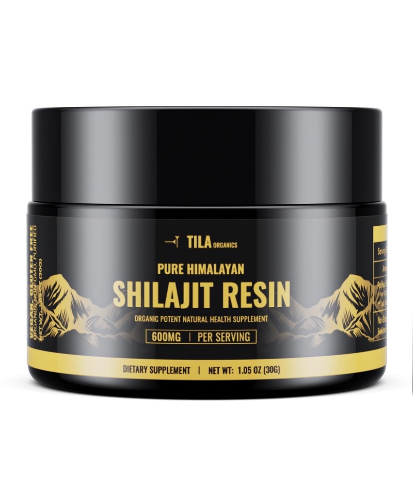 Tila Pure Shilajit Resin – Authentic Himalayan Extract with Fulvic Acid – for Men and Women – Premium Strength Natural Supplement – 30g Jar