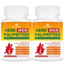 Heme Iron Supplement Vegan Easy to Absorb Vegan 120 Caps | Complete Iron Supplement for Women and Men, Iron Supplement with Folate, Vitamin C and Vitamin A Gut Friendly