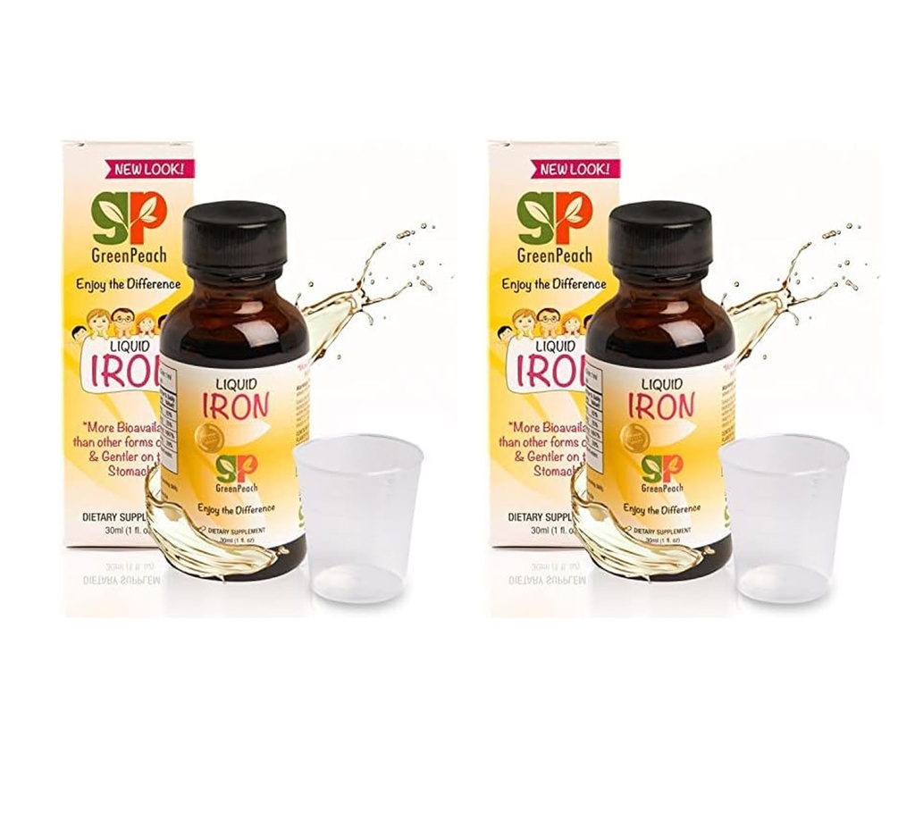 Liquid Iron Supplement for Infants Babies and Toddlers – Sugar Free Iron Drops with Folic Acid, Vitamin B6 and B12 | Certified Vegetarian | Non-GMO | Tummy Gentle | Ages 4 & Under | 2 Pack