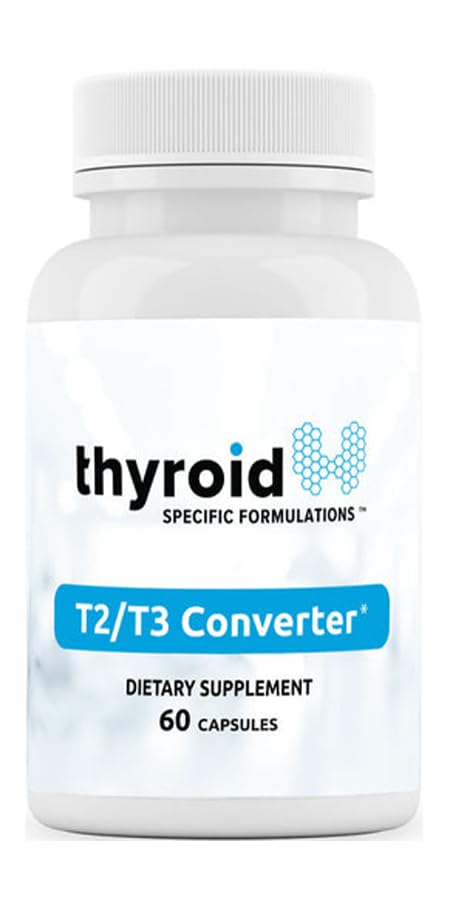 T2 T3 Conversion Booster - Thyroid Hormone Support for Hypothyroidism & Hashimoto's - Boost Metabolism & Energy - Reduce Reverse T3-60 Caps