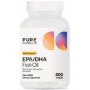 EPA DHA Omega 3 Supplement 300 mg EPA 200 mg DHA Per Serving | Fish Oil Omega 3 Fatty Acids for Women & Men High EPA Fish Oil EFA Support Cardiovascular and Brain Health Non-GMO 200 Softgels