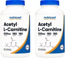 Nutricost Acetyl L-Carnitine 500mg, 180 Capsules - Non-GMO and Gluten Free (2 Bottles)