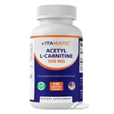 Vitamatic Acetyl L-Carnitine 500mg, 240 Vegetarian Capsules – Amino Acid Supplement, Non-GMO, Gluten Free, Made in USA