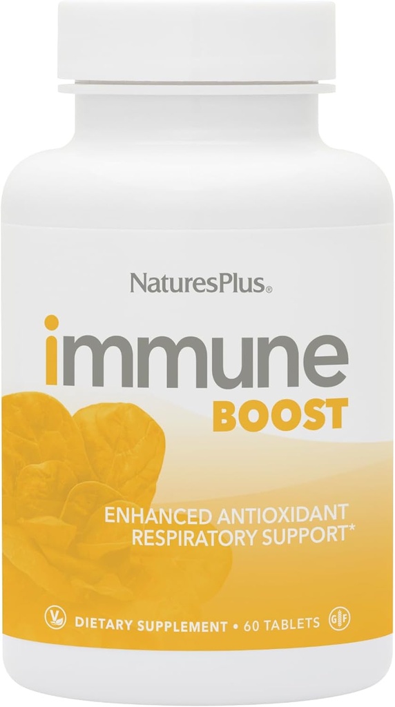 NaturesPlus Immune Boost - 60 정제 - 향상된 산화 방지제 호흡 지원, 전체 면역 체계 건강 - 높 순수성 비타민 및 미네랄 - 채식주의 자, 글루텐 무료 - 30 서빙