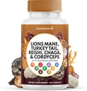 사자 Mane 버섯 보충 터키 꼬리 Reishi Cordyceps Chaga Marshmallow 뿌리 - 60 조사