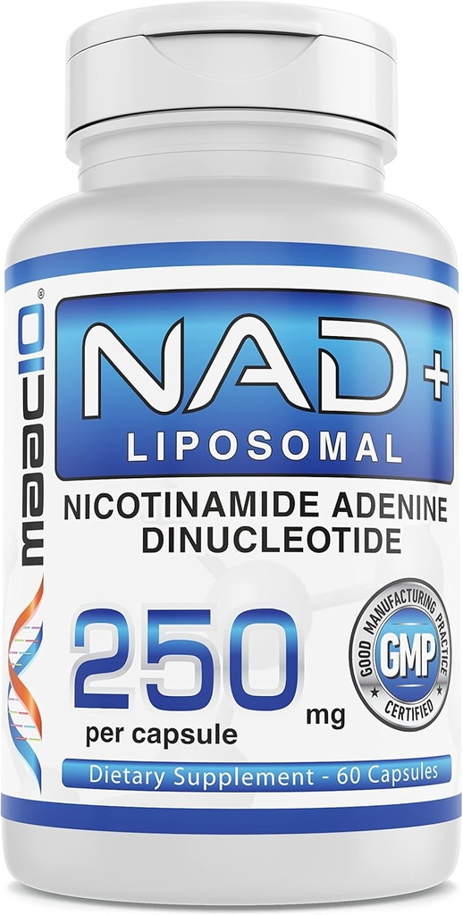 MAAC10 Suplemento de NADal liposómico 500mg Servindo (2x250mg cápsulas) Actual Nicotinamida Adenina Dinucleotide