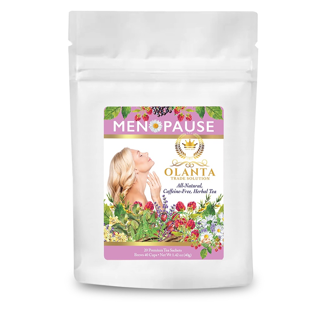 menopause naturally - MENOPAUSE TEA FOR WOMEN - black cohosh organic, ginkgo biloba herbal supplements, red clover tea loose leaf, cinnamon supplements - 20 Premium Tea Sachets