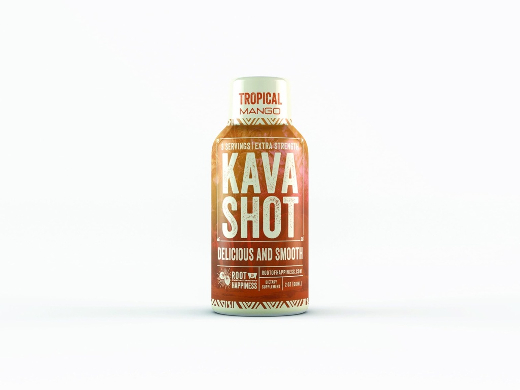 Kava and Wellness Shot | 2oz | Tropical Mango Flavor | Non-Alcholic | Relaxing Shot | Dietary Supplament