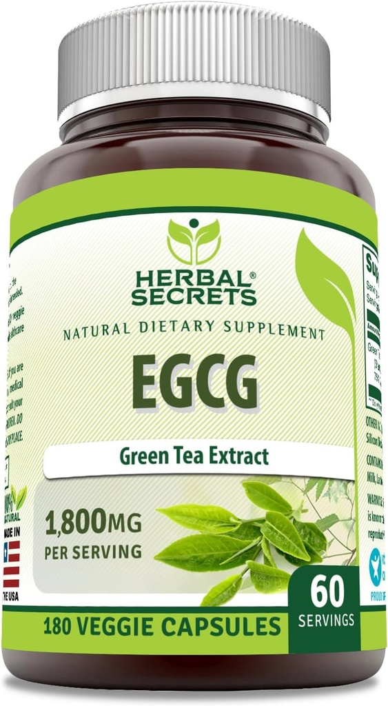 Herbal Secrets EGCG Green Tea Extract 1800 Mg Per Serving124; Veggie Capsule Supplementary