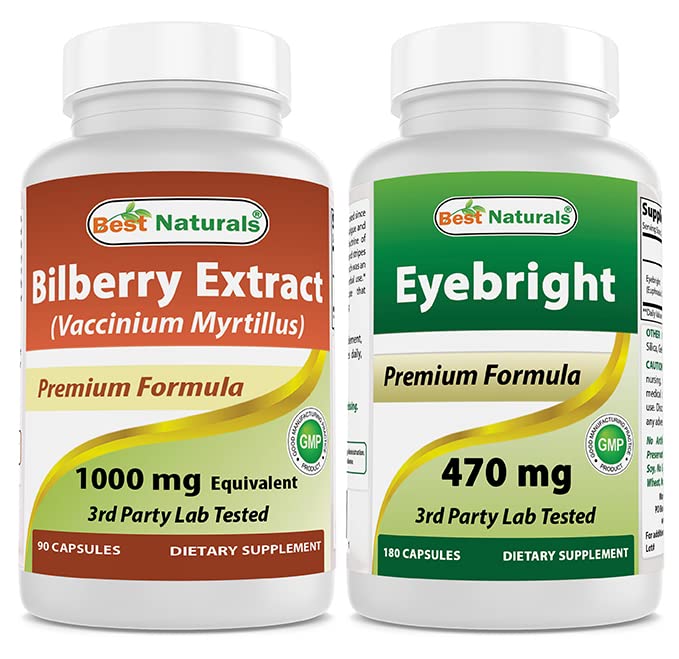 Best Naturals Bilberry Extract 1000mg & Eyebright 470 mg