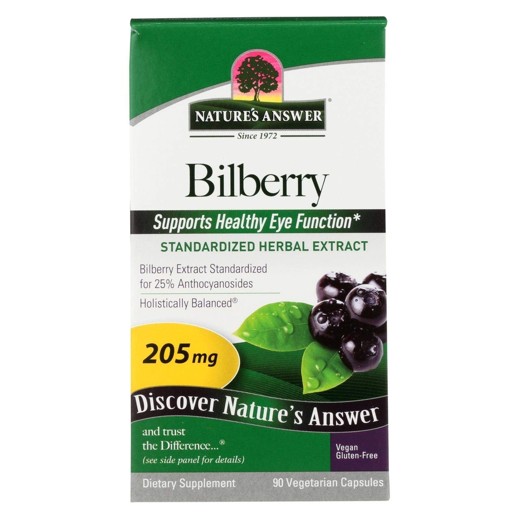 Nature's Answer Standardized Bilberry, 90-Count