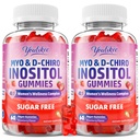 2 Pack Myo-Inositol & D-Chiro Inositol Gummies for Women - Ideal 40:1 Ratio with Vitamin D3, Folate, Magnesium and Zinc - Support Female Health & Wellness - Sugar-Free, Strawberry Flavor, 120 Count