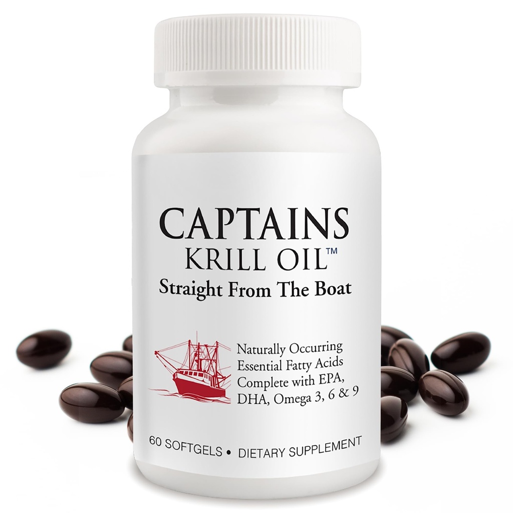 Captains Pure Antarctic Krill Oil TinyGels | 1-Bottle, 60 Capsules