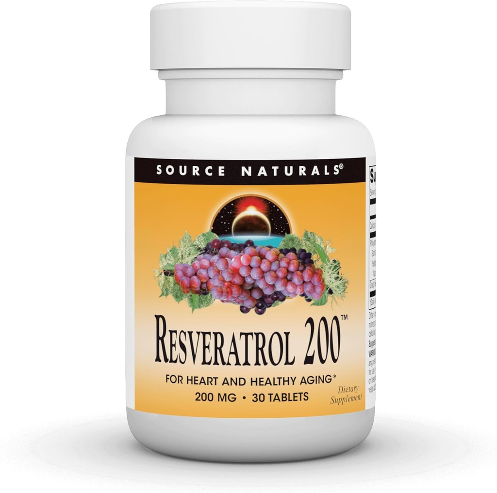 Source Naturals Resveratrol, for Heart and Healthy Aging * 200 mg - 30 таблетки
