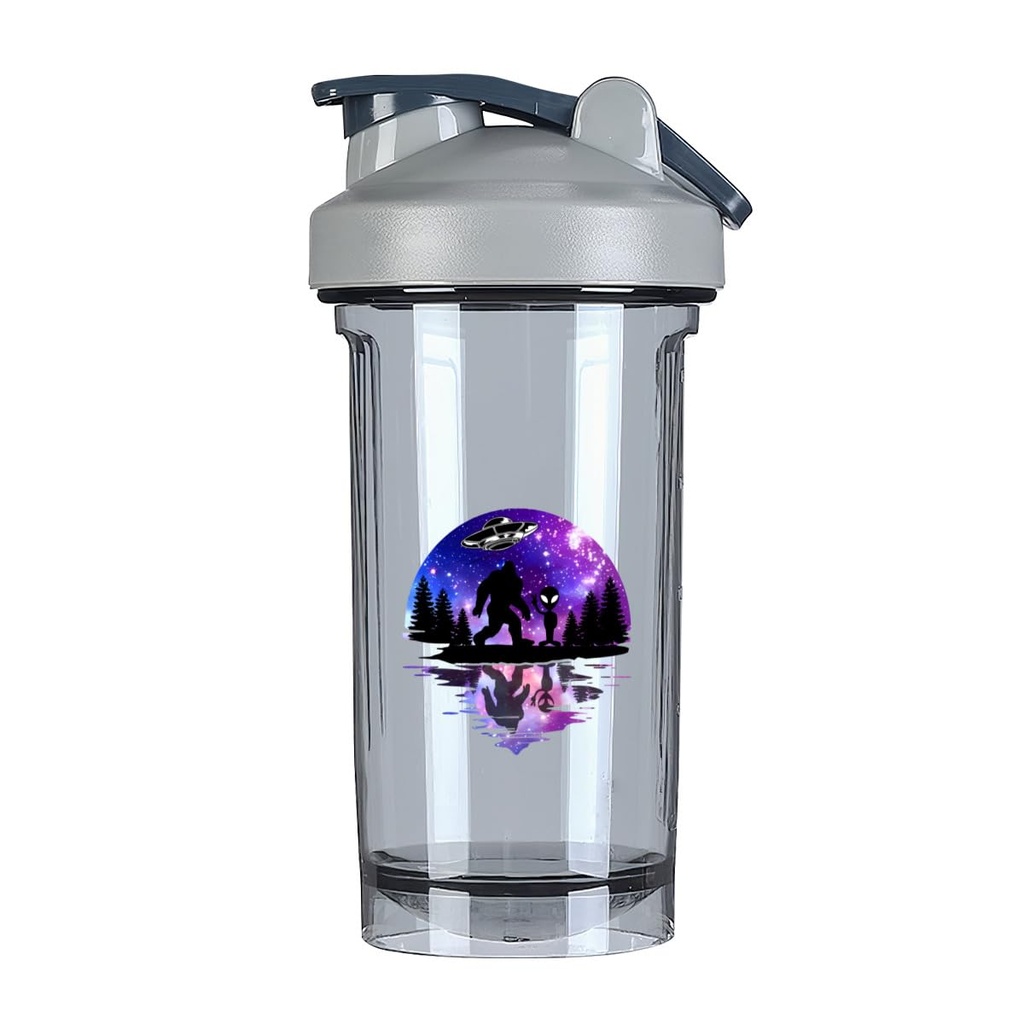 Sasquatch Bigfoot is My Spirit Animal 5 18 Ounce Shaker Bottle Drink Mixer Leak-proof Pre Workout Protein Shakes Meal Replacement Shakes Bottles 500ML/18 Oz Gray