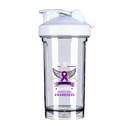 My Hero Is Now My Angel Pancreatic Cancer 18 Ounce Shaker Bottle Drink Mixer Leak-proof Pre Workout Protein Shakes Meal Replacement Shakes Bottles 500ML/18 Oz White