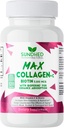Sundhed Max Collagen Plus C - Všechny přírodní kolagen s Biotin & Bioperin k posílení proti stárnutí Hydratace & kůže pevnost - Posílit kosti a nehty (Kapsle 2- Měsíc) (120 Počet)