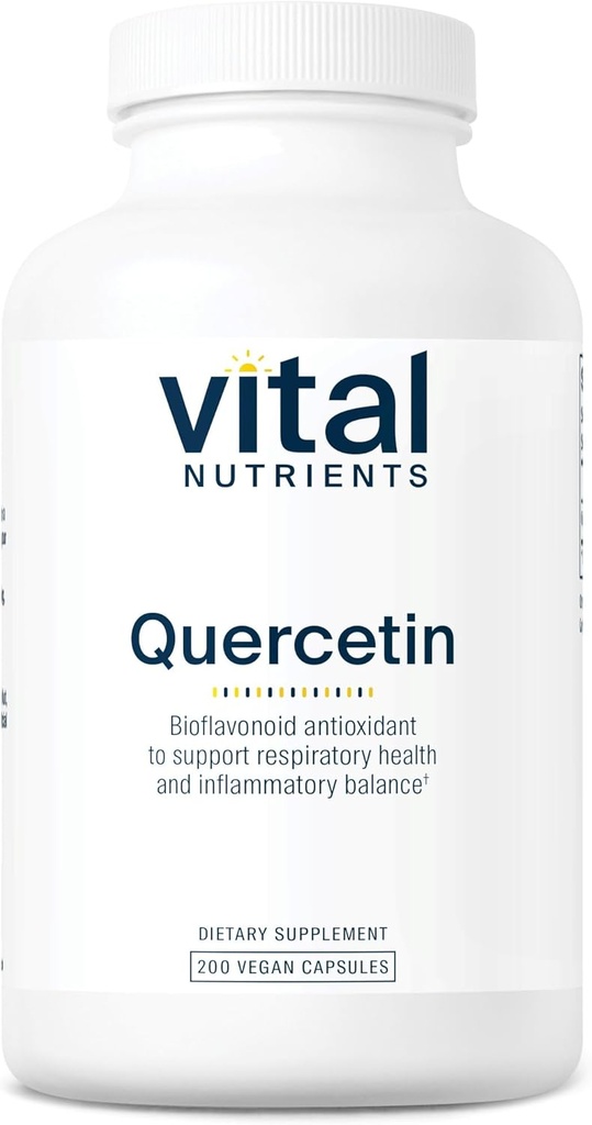 Vital Nutrients Quercetin | Vegan Quercetin Supplemento con Bioflavonoidi per Sinus, Respiratory, Heart, & Immune Function Support | Gluten, Dairy, Soy Free | 500mg | 200 Capsule