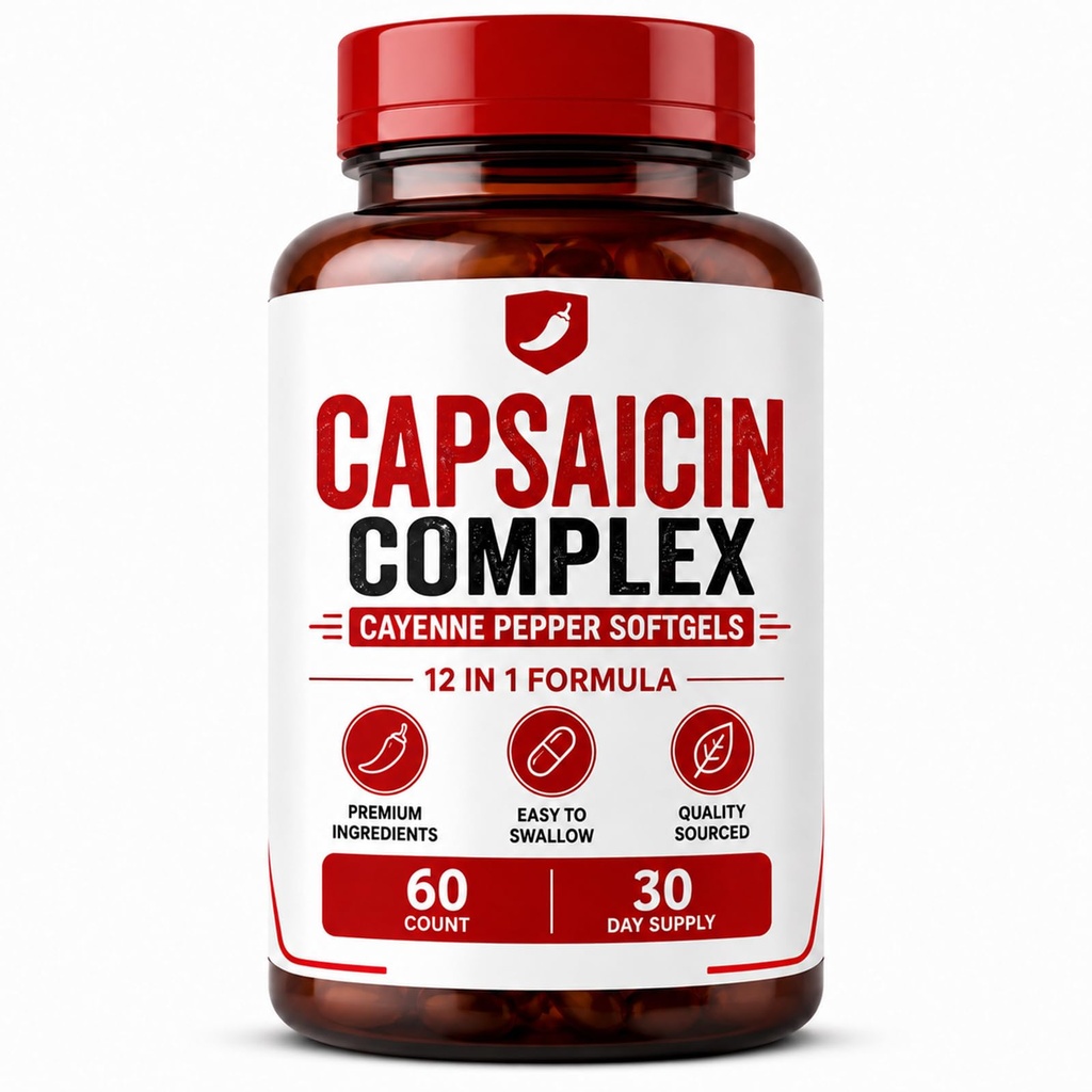 Capsaicin 𝐂𝐨𝐦𝐩𝐥𝐞𝐱, Cayenne Pepper 𝐒𝐨𝐟𝐭𝐠𝐞𝐥𝐬 (1Pack)