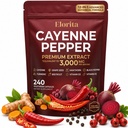 Elorita Cayenne Pepper Softgels, 12-in-1 Capsaicin Supplements with Vitamin D3, K2, Turmeric, Hawthorn, Beetroot, Black Pepper Extract, 240 Softgels