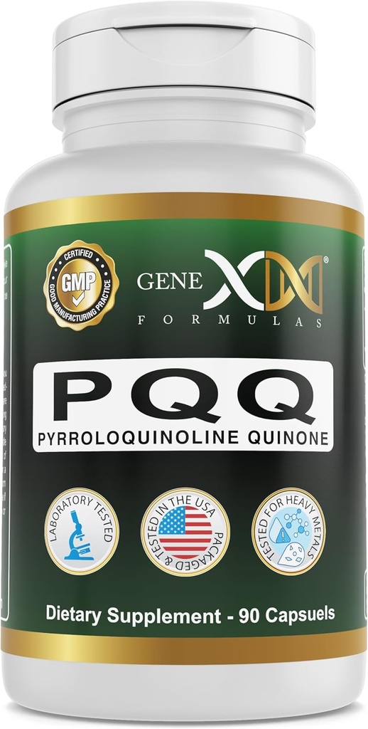 Genex Formula 20mg PQ Pyrroloquinoline Quinone (90 Cápsulas) | Soporte Mitochondria, Cardiovascular e Saúde Cognitiva - Non-GMO, Gluten Libre, Vegetariano - 90 Día de subministración