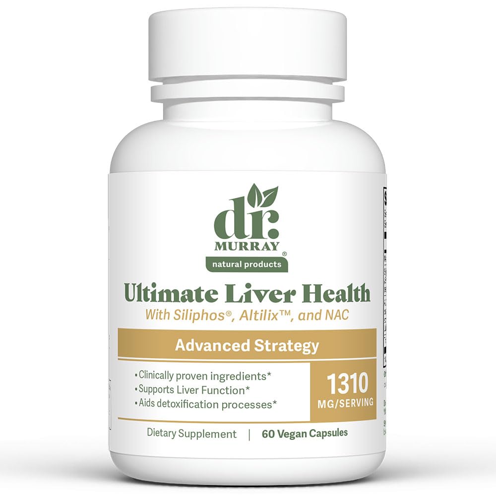 Dr. Murray's Ultimate Liver Health Supplement with NAC, Siliphos Milk Thistle & Artichoke Extract - Supports Detox, Antioxidant Defense & Lipid Metabolism | Vegan | 60 Capsules