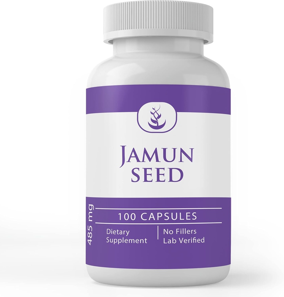 PURE ORIGINAL INGREDIENTS Jamun Seed Capsules (100 Kapsul) Always Pure, No Additives Or Fillers, Lab Verified