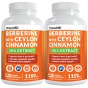 21-in-1 Berberine Supplement with Ceylon Cinnamon Capsules - Dihydroberberine with Chromium, Bitter Melon & Green Tea Extract - Berberine with Ceylon Cinnamon for Energy Support (120 Ct) (Pack of 2)