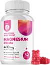 DR. MORITZ Magnesium Gummies for Adults - Gotas de magnesio de calma sin azúcar - Raspberry Flavor - Non-GMO, 400 mg (30 conteo)