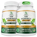 Organic Moringa Capsules 800mg for Energy, Immune Support, Gut Health & Powerful Green Superfood, Rich In Antioxidants, Essential Vitamins & Amino Acids, Non-GMO & Gluten Free (240 Count Pack of 2)
