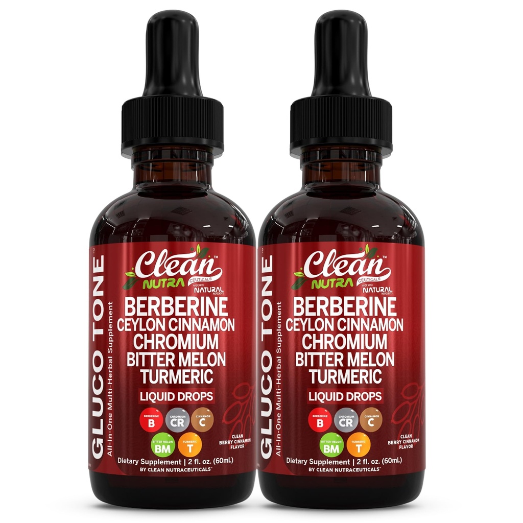 Organic Ceylon Cinnamon Berberine Liquid Drops Supplement with Bitter Melon Extract, Glucomannan, Gymnema, Chromium, Turmeric, Organic Panax Ginseng, Apple Cider Vinegar, Moringa Powder Vegetarian (2)