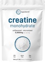 Instant Creatine Monohydraat Poeder 500 Gram (1.1 Lb), 5000mg Per Serv, Micronized Creatine Powder, Unflavored, Pure, No Filler, Keto & Vegan, Easy Solution Pre Workout voor vrouwen en mannen